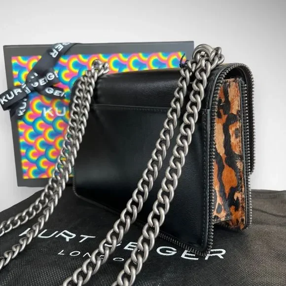 NWT Kurt Geiger London Shoreditch Small Leather & Genuine Calf Hair Shoulder Bag - Picture 8 of 17